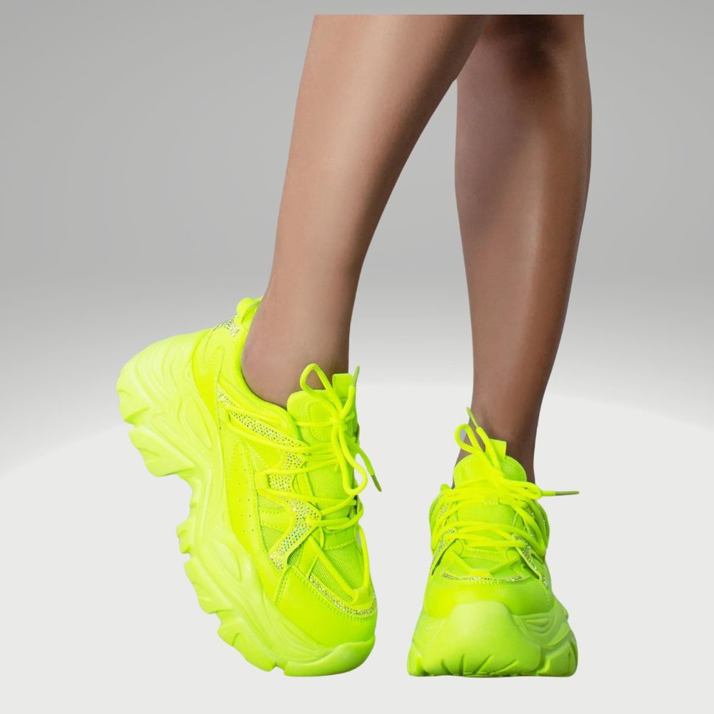 Neon Green Athletic Shoes - Picture 2 of 6